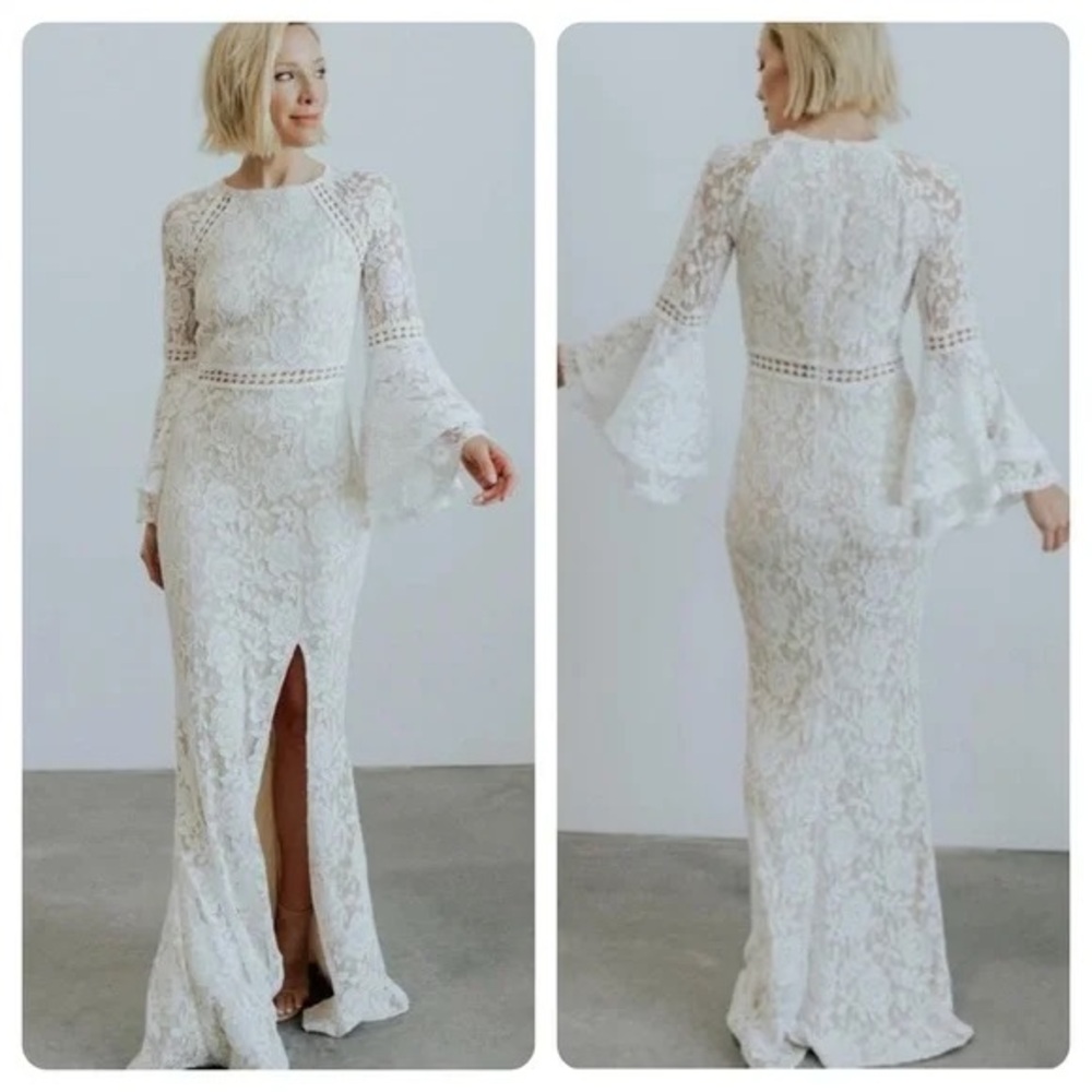 Baltic Born White Long Lace Dress Women’s Size M